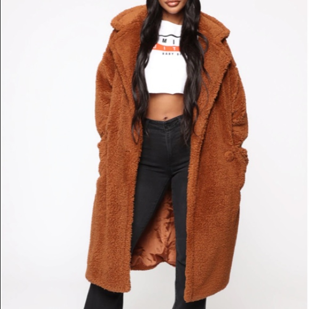 Long teddy coat